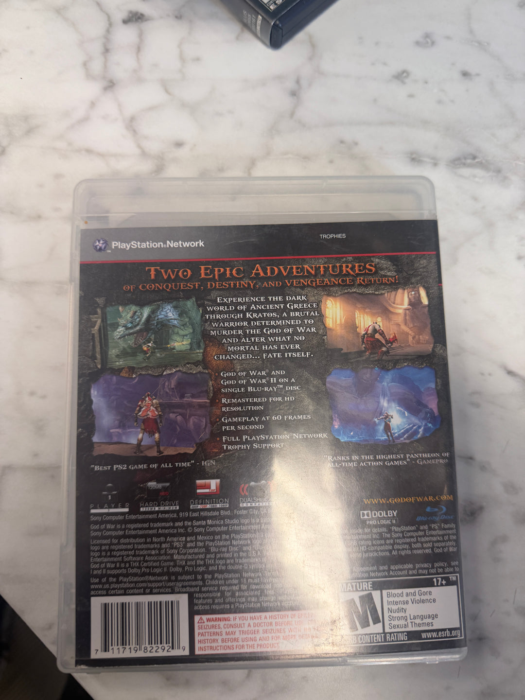 God of War Collection - PS3 CASE & MANUAL ONLY NO GAME INCLUDED! CO112825