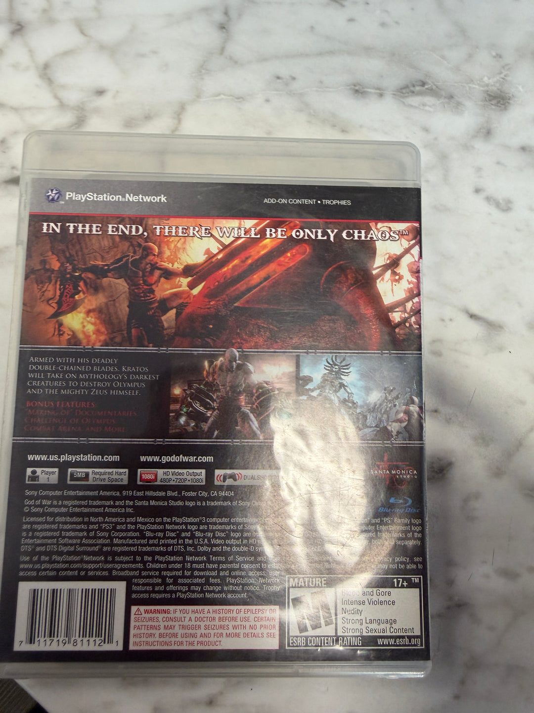 God of War III - PS3 CASE & MANUAL ONLY NO GAME INCLUDED! CO112825