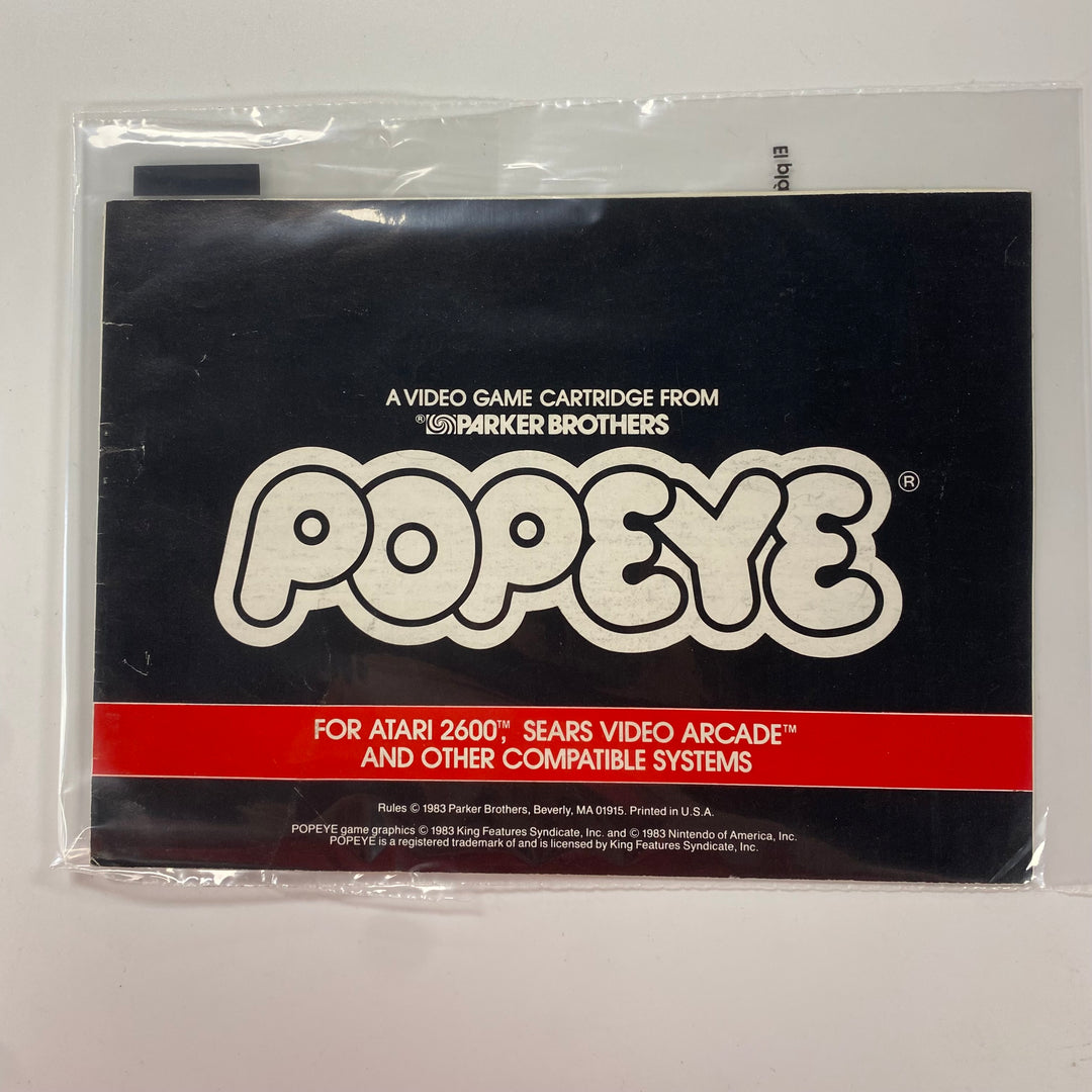 Popeye Manual Only Atari 2600 MO8626