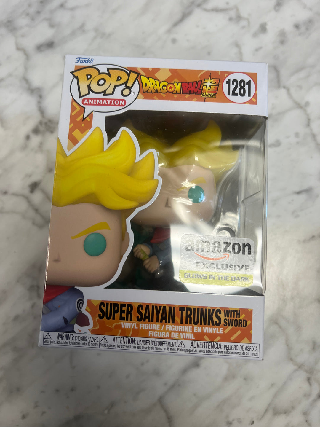 FUNKO POP Dragon Ball Super Saiyan Trunks Glow in Dark amazon exclusive #1281 FP72324