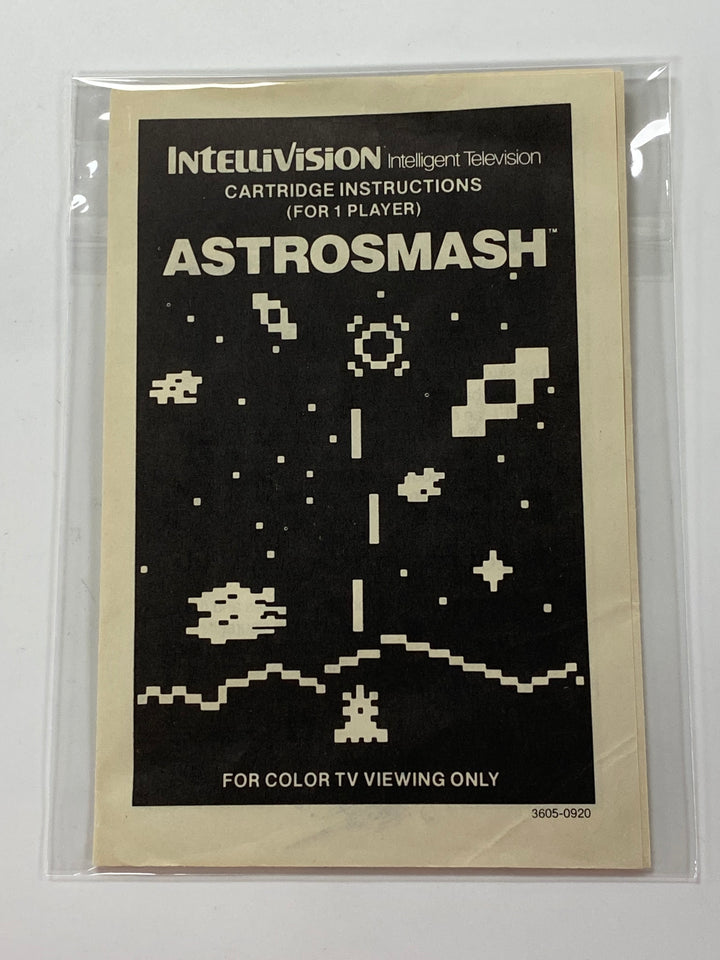Astrosmash Manual Only 3605-0920 Intellivision MO8626