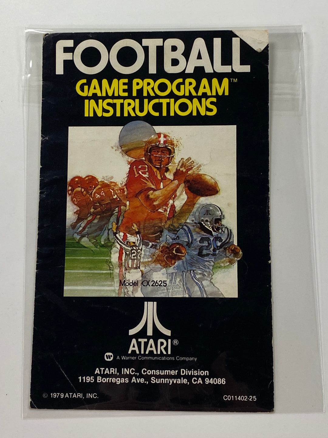Football Manual Only CO11402-25 Atari 2600 MO8626