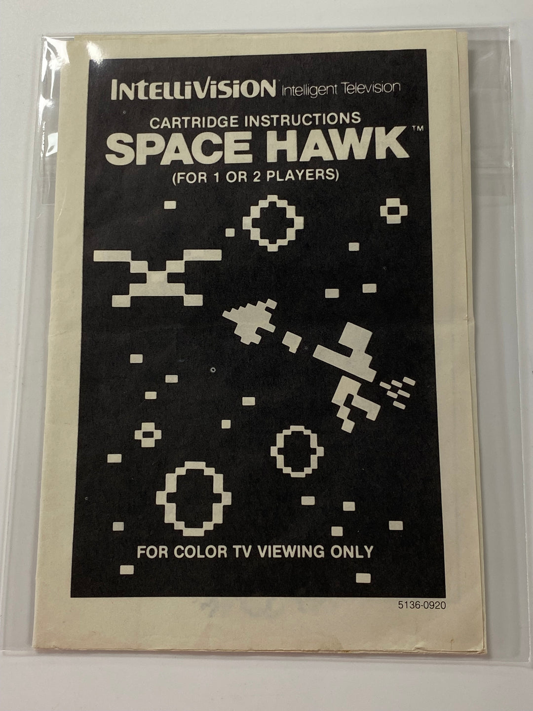 Space Hawk Manual Only 5397-0920 Intellivision MO8626