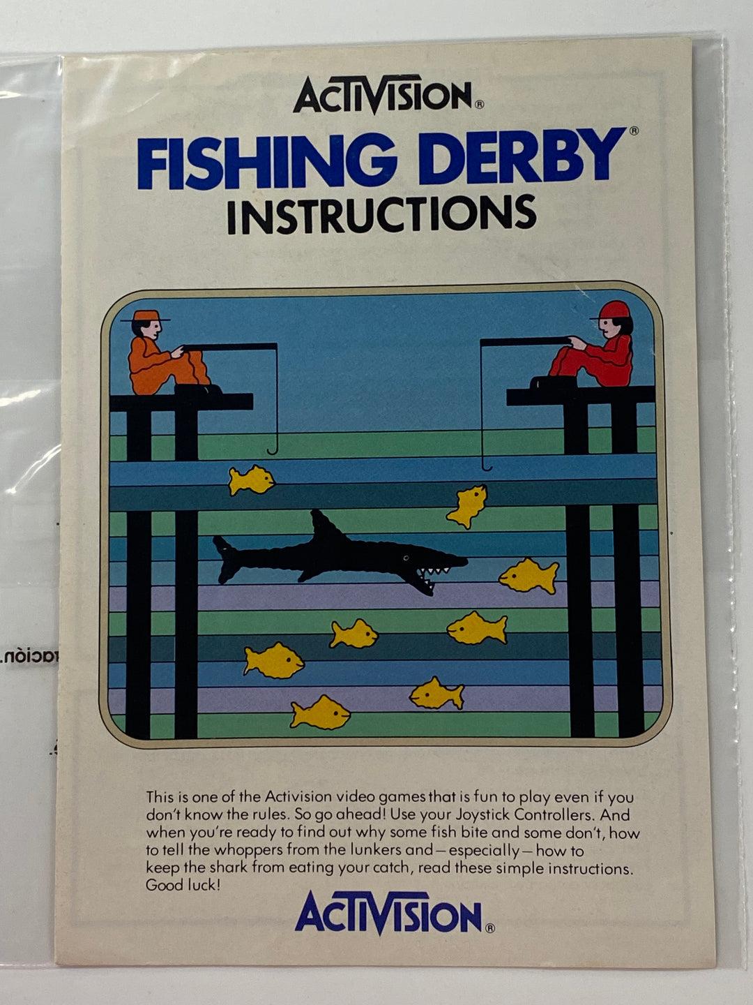 Fishing Derby Manual Only AG-004-03 Atari 2600 MO8626