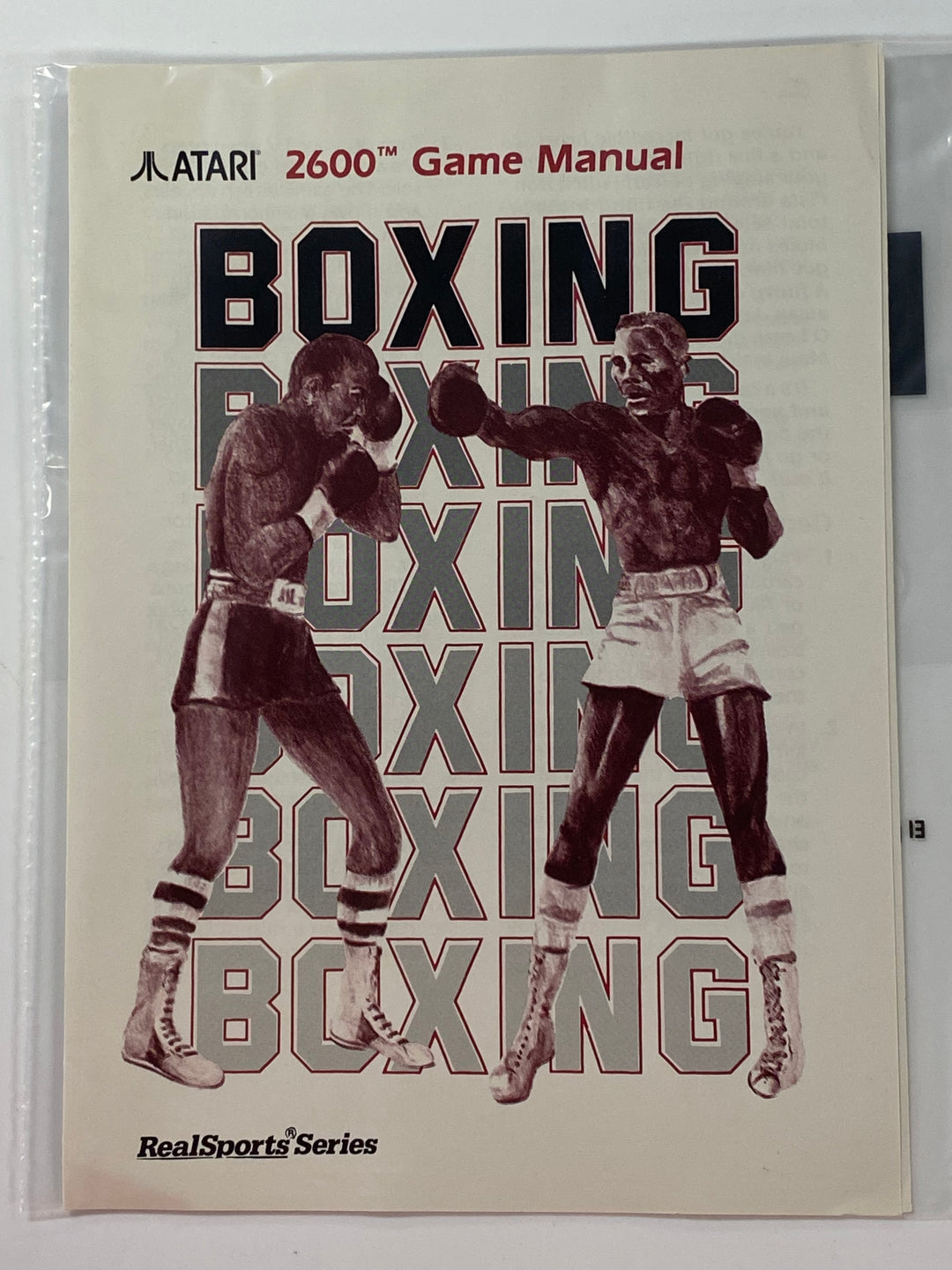 Real Sports Boxing Manual Only C300016-135 Atari 2600 MO8626