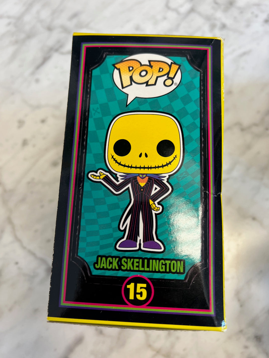 Funko Pop! Jack Skellington #15 Nightmare Before Christmas Blacklight Beat up box P72325