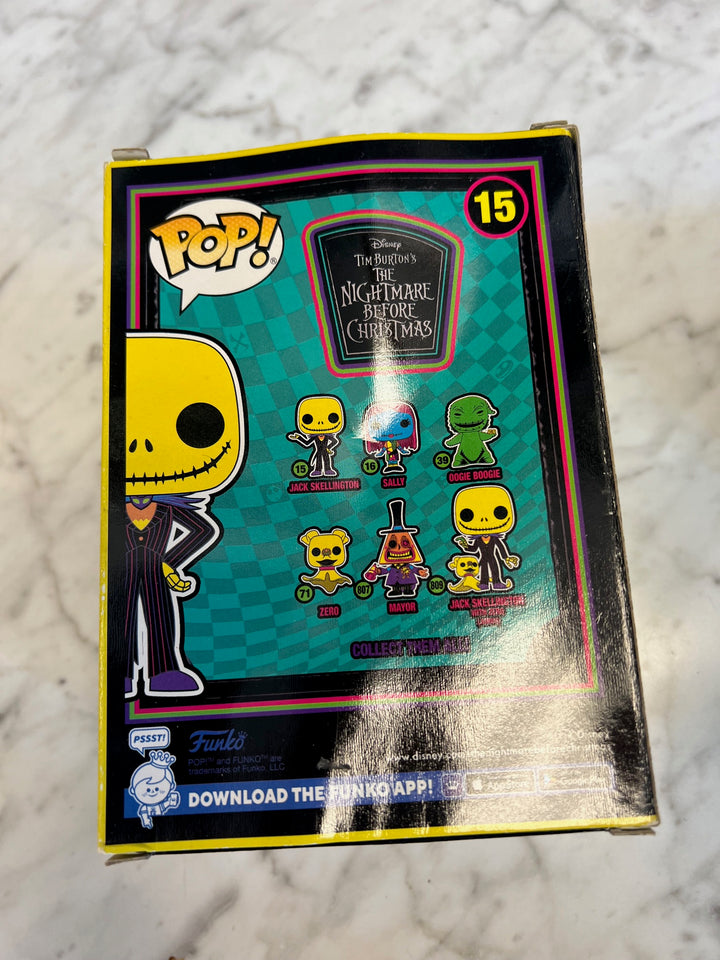 Funko Pop! Jack Skellington #15 Nightmare Before Christmas Blacklight Beat up box P72325
