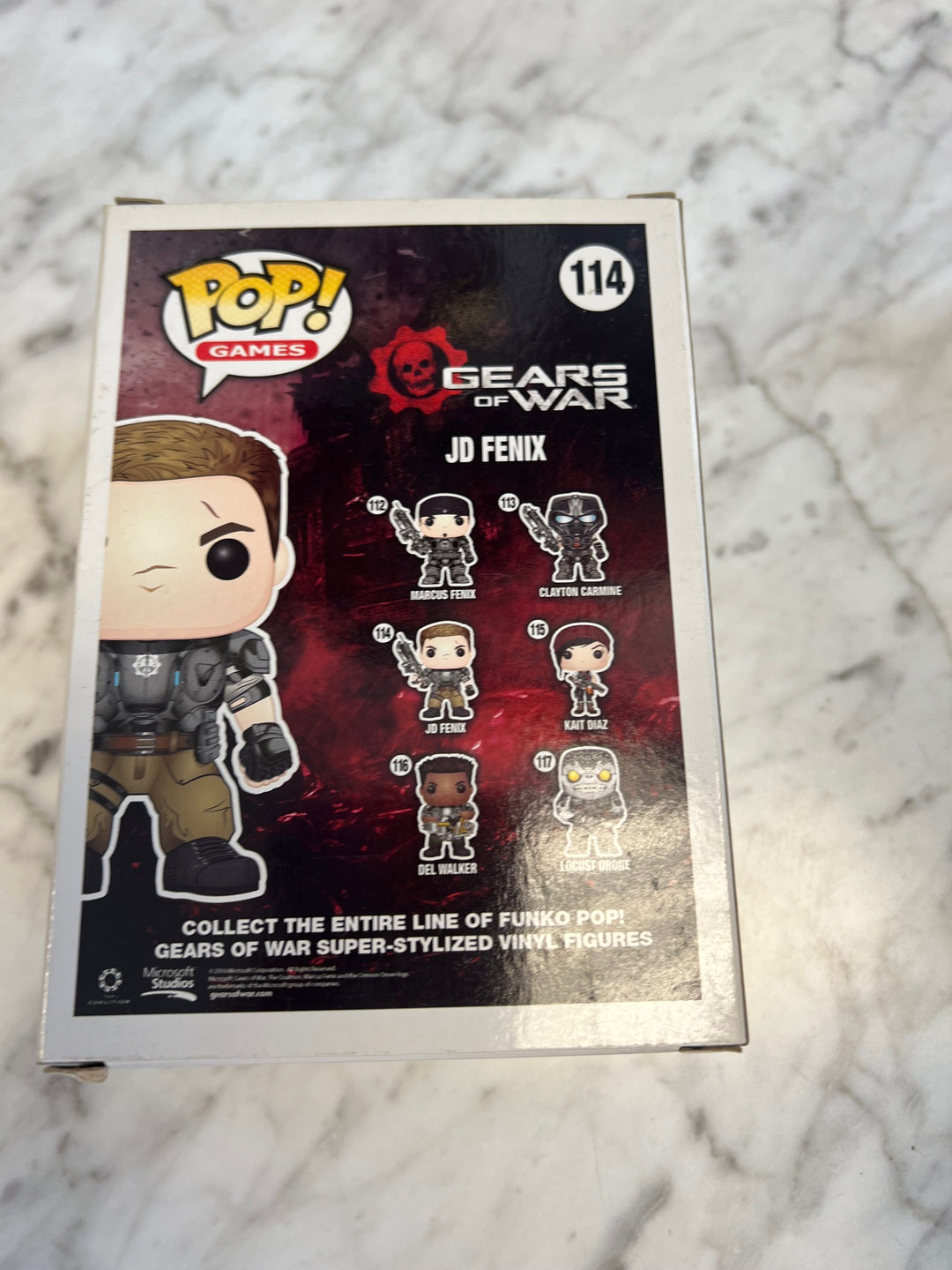 Funko Pop! JD Fenix #114 Gears of War worn box P72325