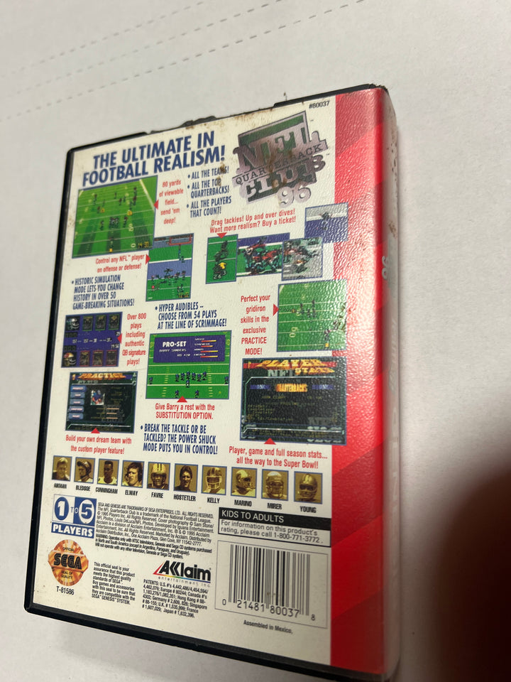 NFL Quarterback Club 96 for Sega Genesis in case. Tested and working. DU72524