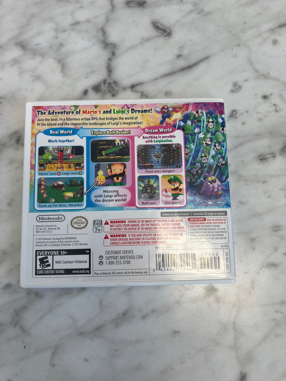 Mario and Luigi Dream Team Case and manual only    UD102824