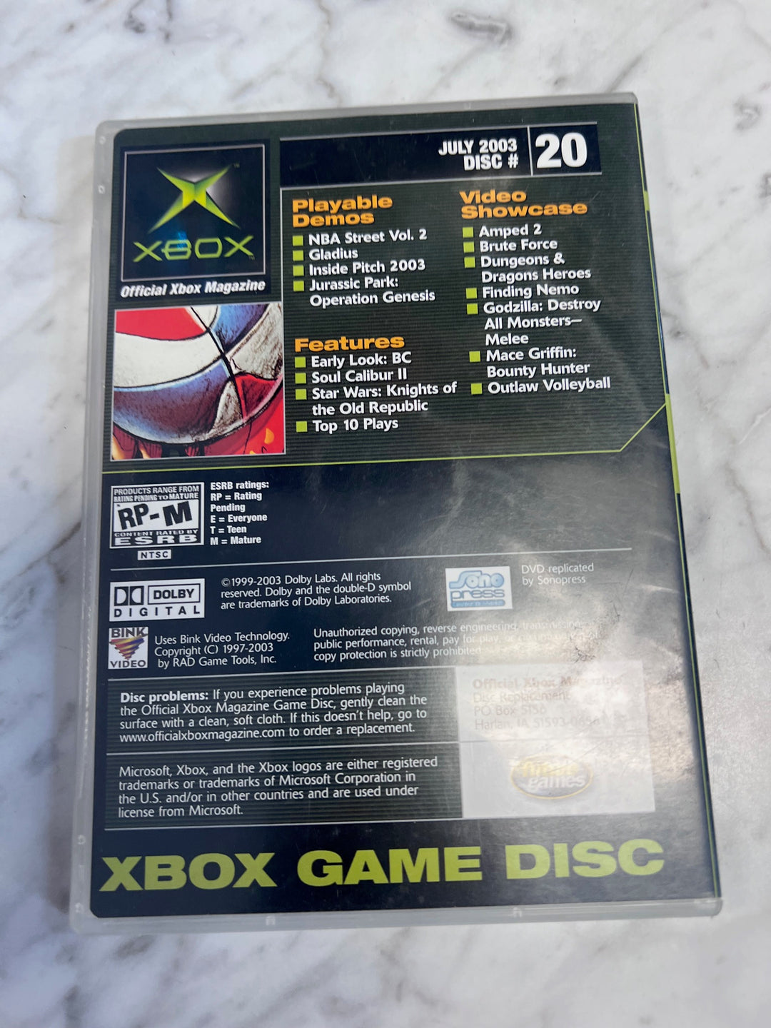 Official Xbox Magazine Demo Disc #20 July 2003 (NBA Street Vol 2) DE102425
