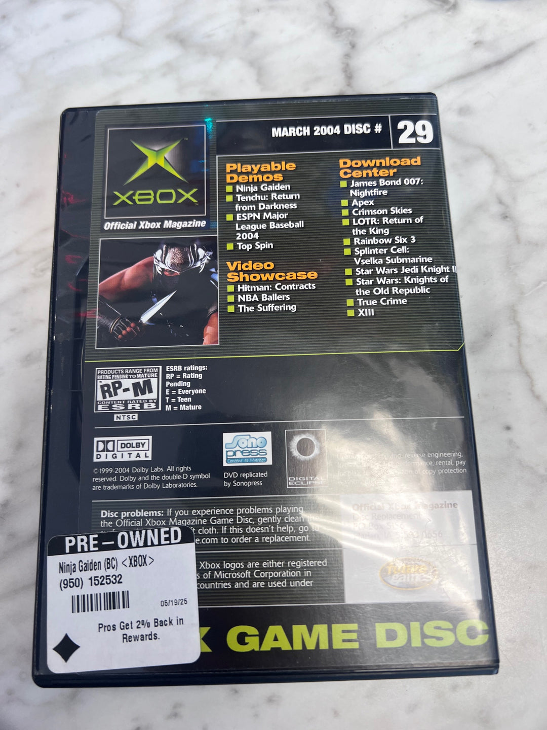 Official Xbox Magazine Demo Disc #29 March 2004 (Ninja Gaiden) DE102425