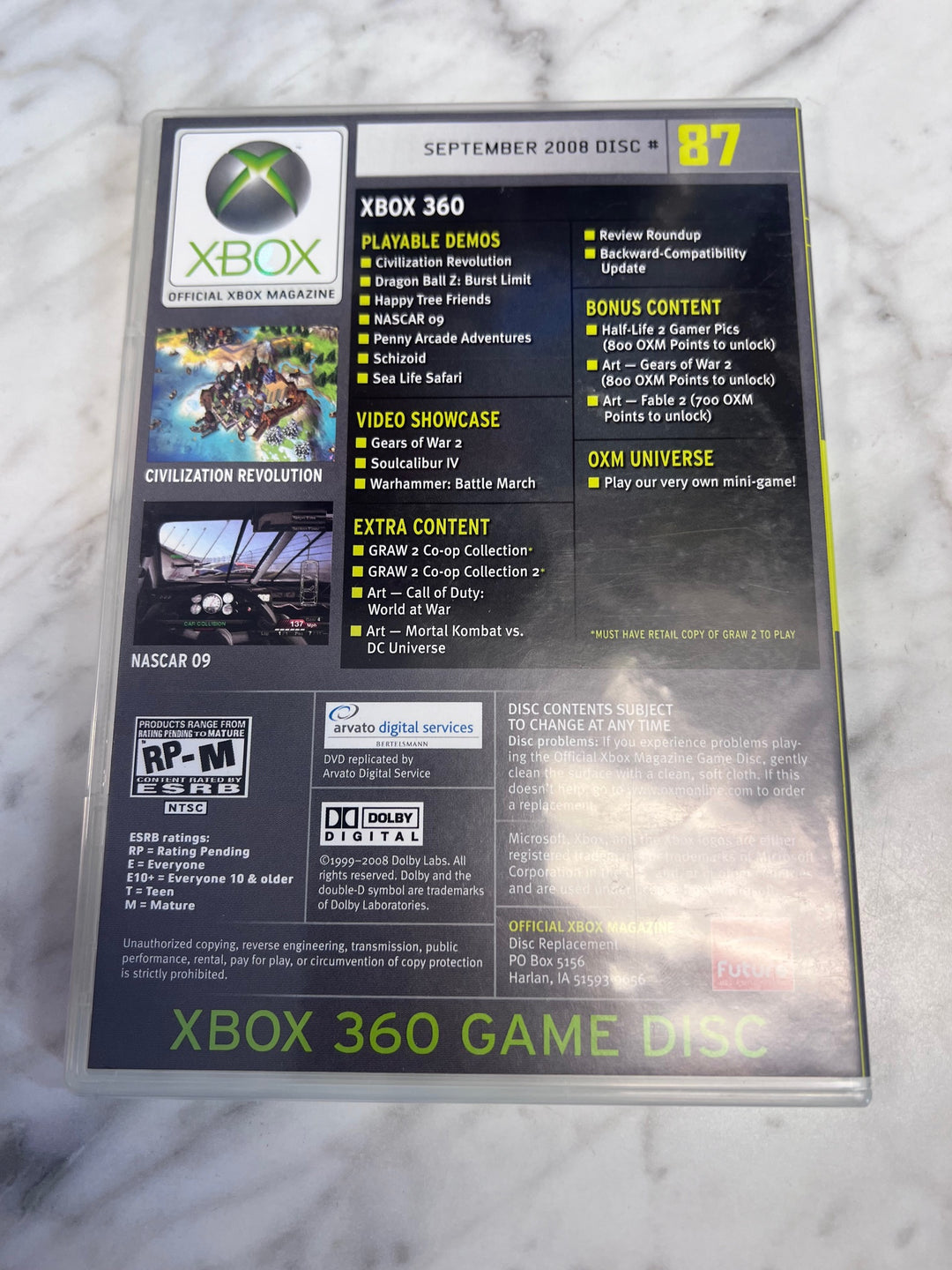 Official Xbox Magazine Demo Disc #87 September 2008 (GRAW 2) DE102425