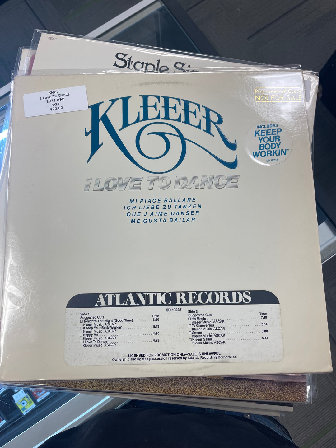 Kleeer - I Love To Dance (NM) Condition Vinyl Record  UR91125