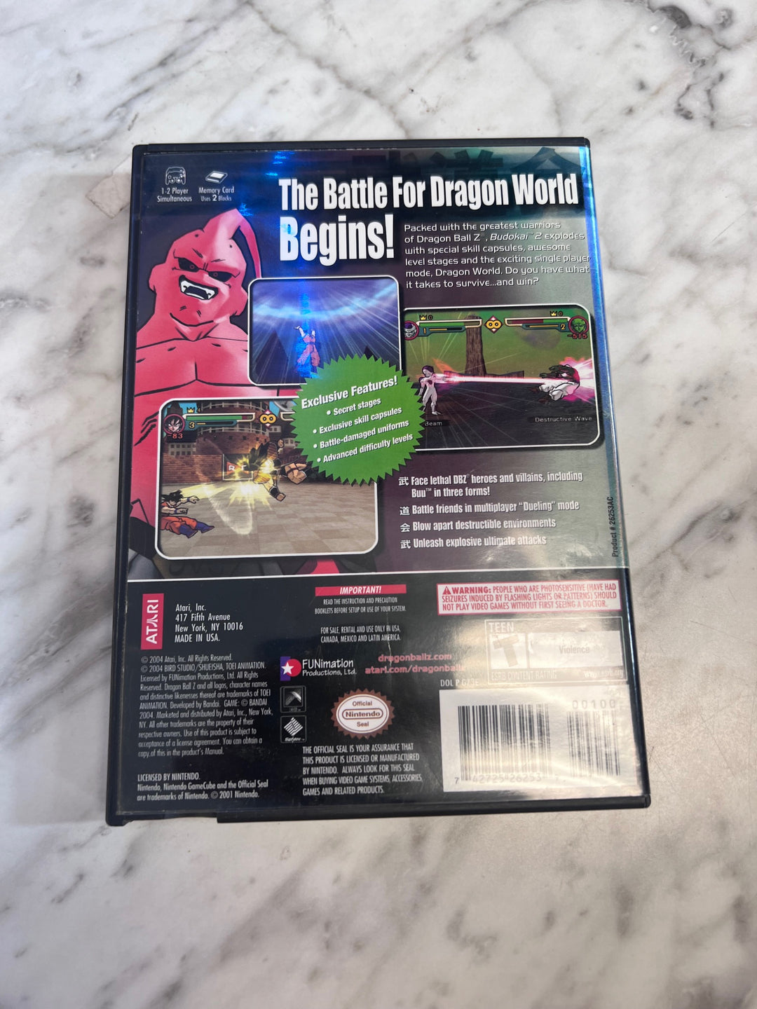 Dragon Ball Z Budokai 2 Nintendo Gamecube CASE ONLY  CO102425