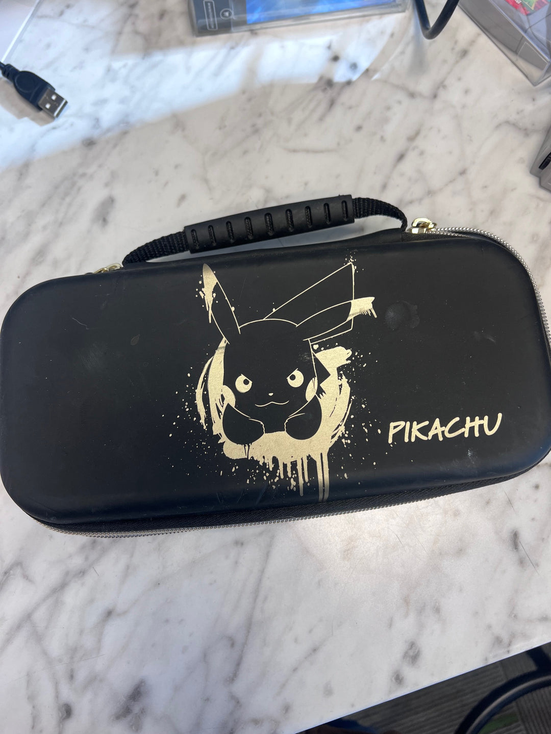 Official Nintendo Switch Soft Carry Case - Pikachu Black/Gold   UA102525