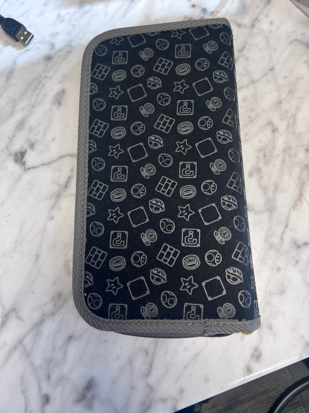 Official Nintendo Switch Soft Carry Case - Super Mario Icons Black Silver   UA102525