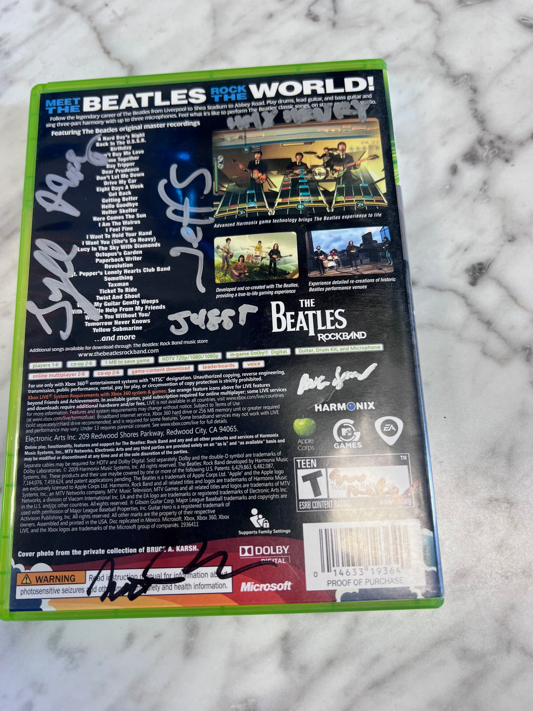 Signed by the Harmonix Dev team! The Beatles Rock Band Xbox 360 (No COA Sorry) UT102425