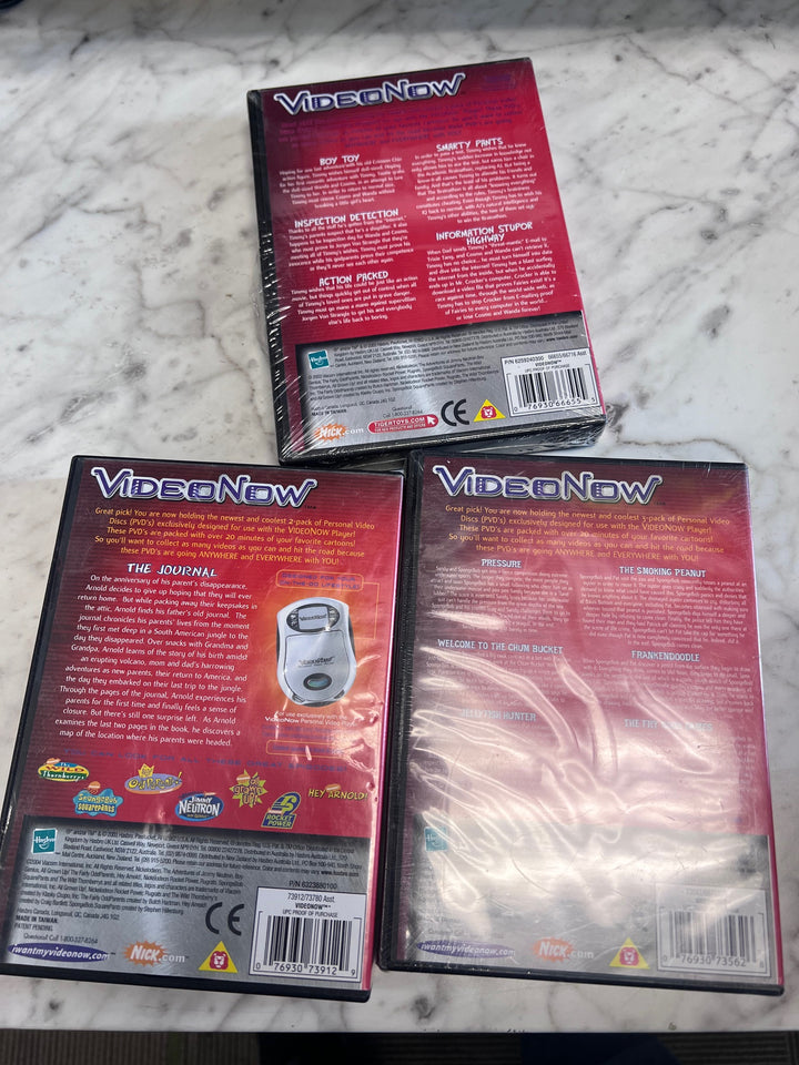 Set of 3 Video Now Videos (Fairly Odd Parents, Hey Arnold,  Spongebob) Tiger UT102425