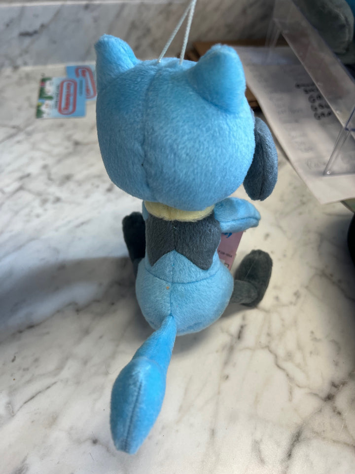 Bandai Spirits Japanese Sitting Lucario Plush about 7" reattached tags P72525