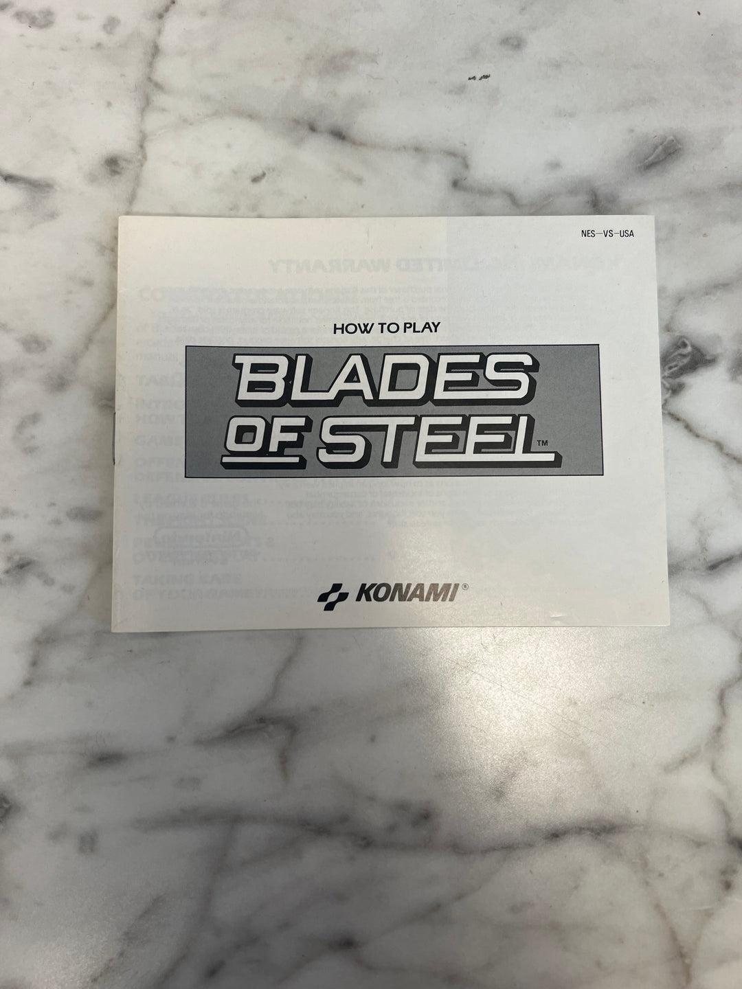 Blades of Steel for Nintendo NES Manual ONLY    MO10324