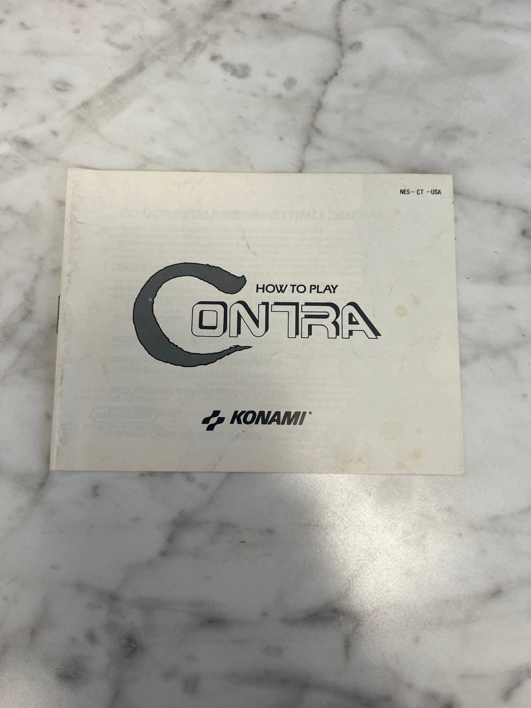 Contra for Nintendo NES Manual ONLY    MO10324