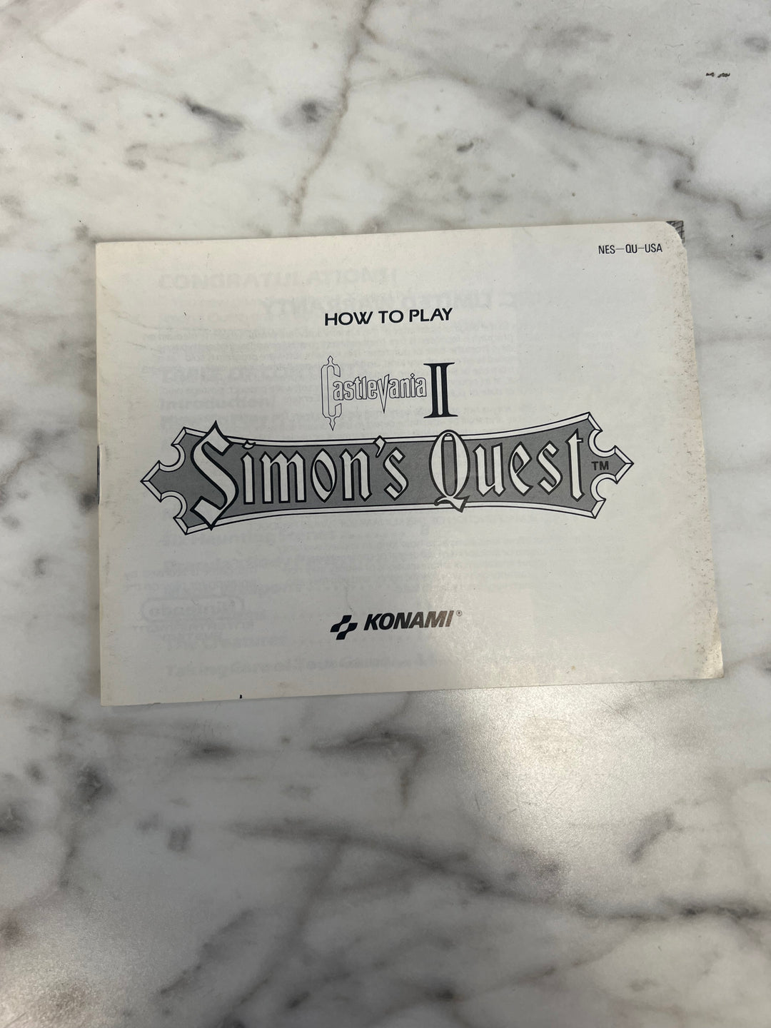 Castlevania II Simon's Quest for Nintendo NES Manual ONLY    MO10324