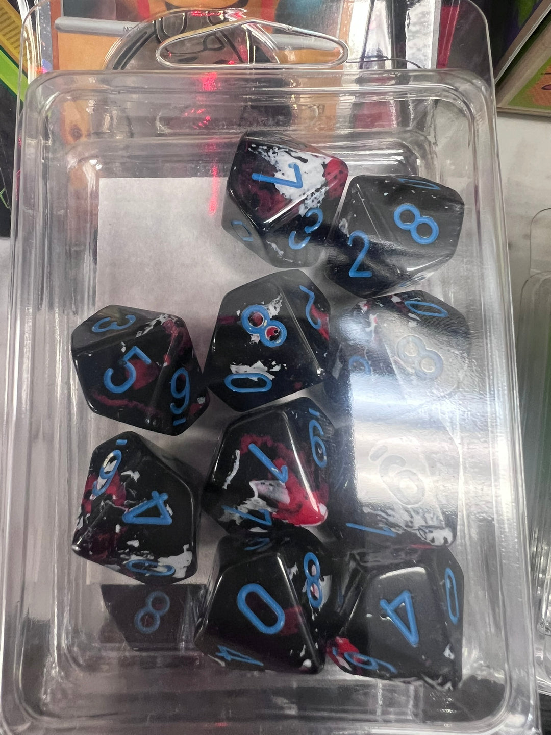 Chessex Set of d10 Dice - Dark Side / Blue NA32626