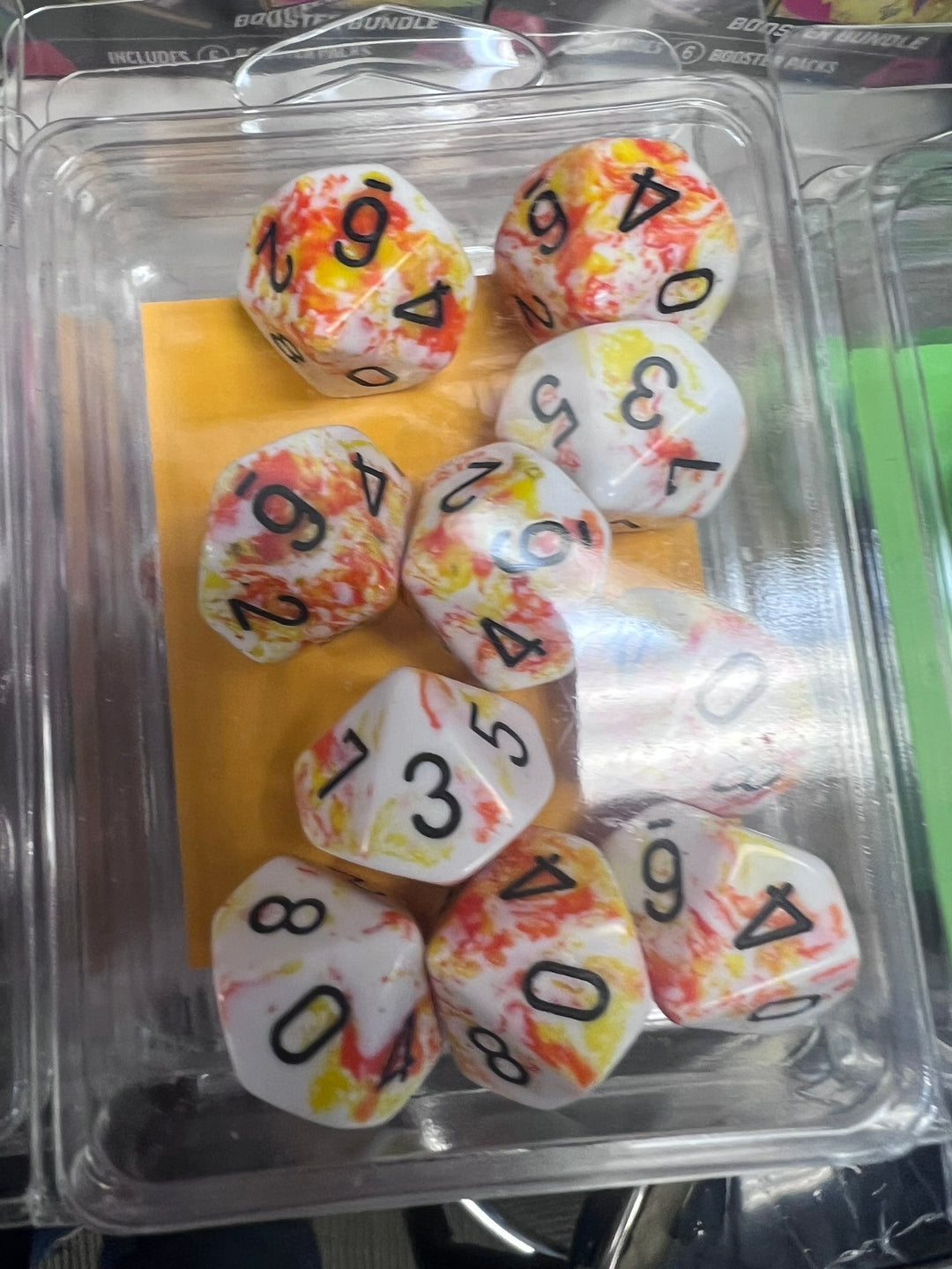 Chessex Set of d10 Dice - Sunrise / Black NA32626
