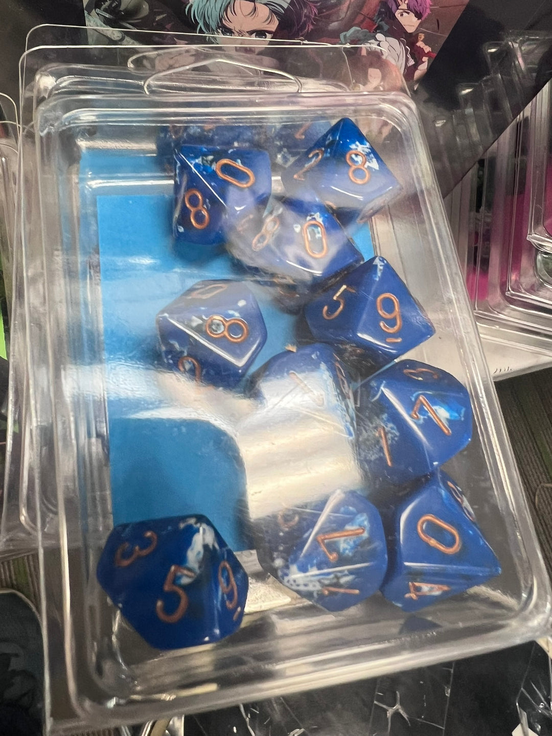 Chessex Set of d10 Dice - Wavebreak / Gold NA32626
