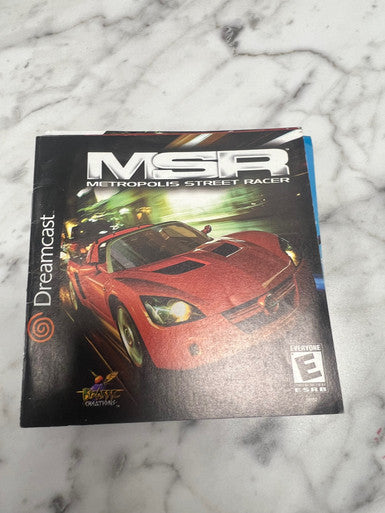 Metropolis Street Racer MSR Sega Dreamcast Manual Only