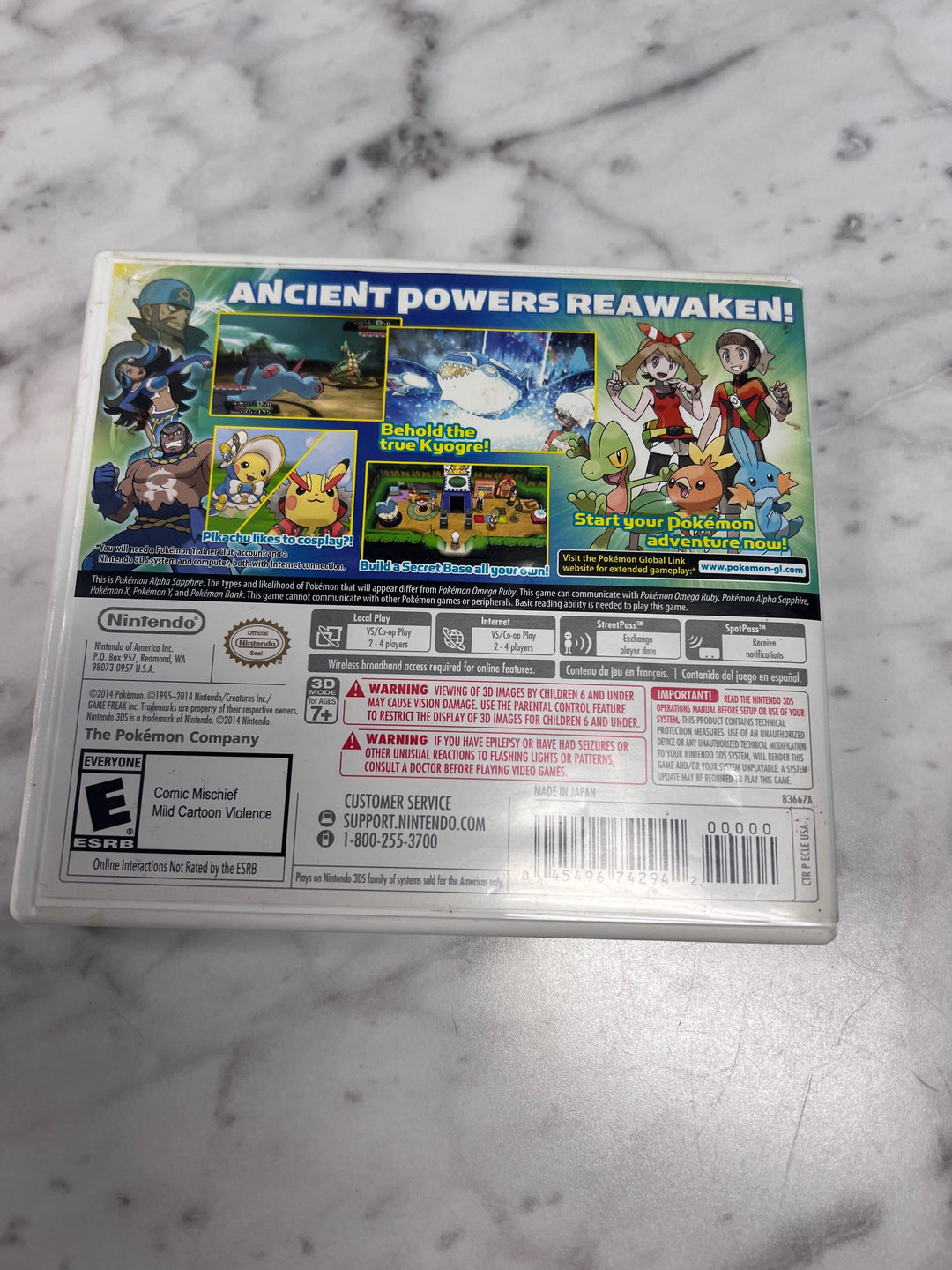 Pokemon Alpha Sapphire Nintendo 3DS CASE ONLY CO103025