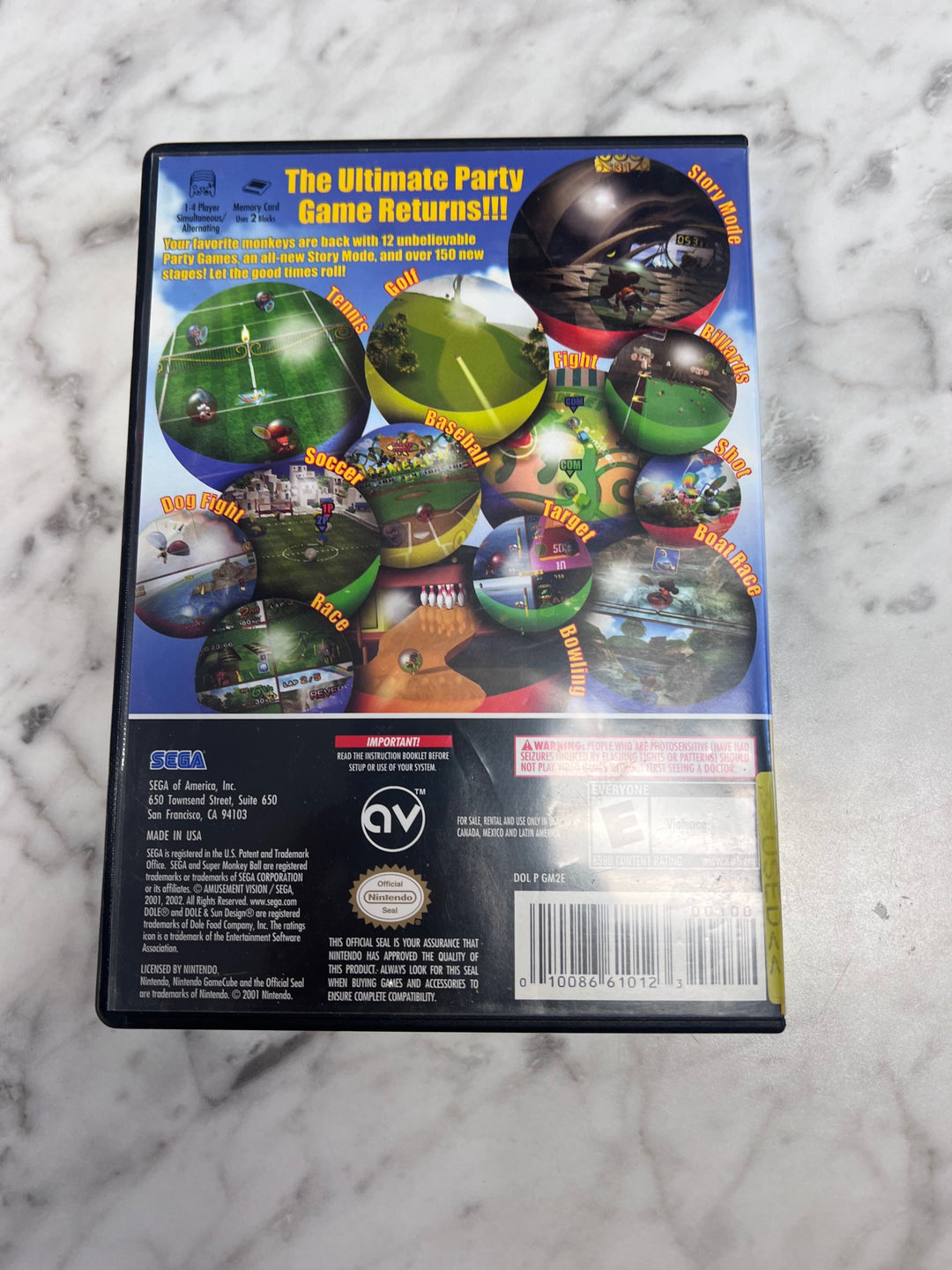 Suepr Monkey Ball 2 Nintendo Gamecube CASE & MANUAL ONLY CO103025