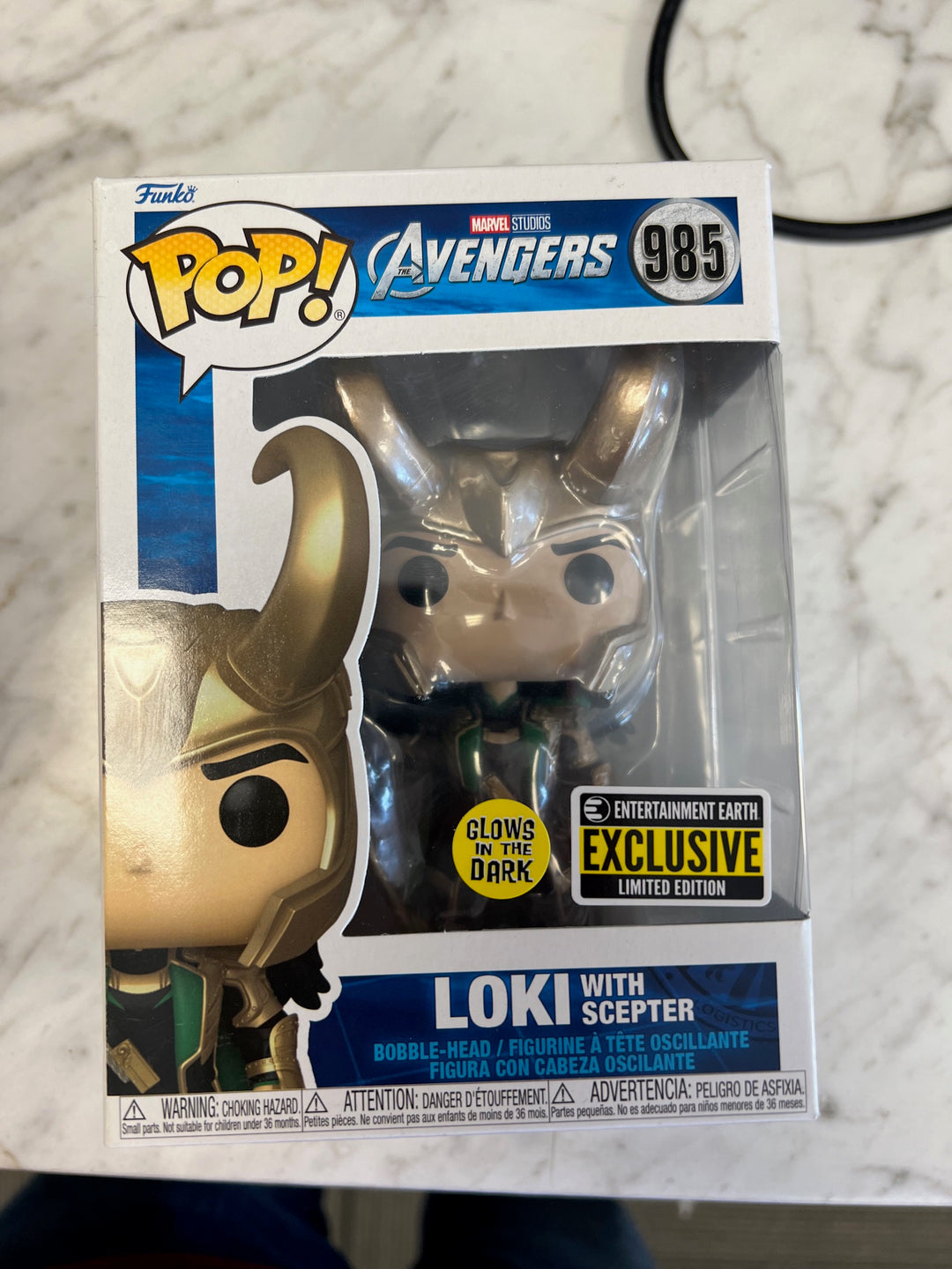 Funko Pop! Marvel Avenger Loki with Scepter GITD Glow in the Dark #985 FP12825