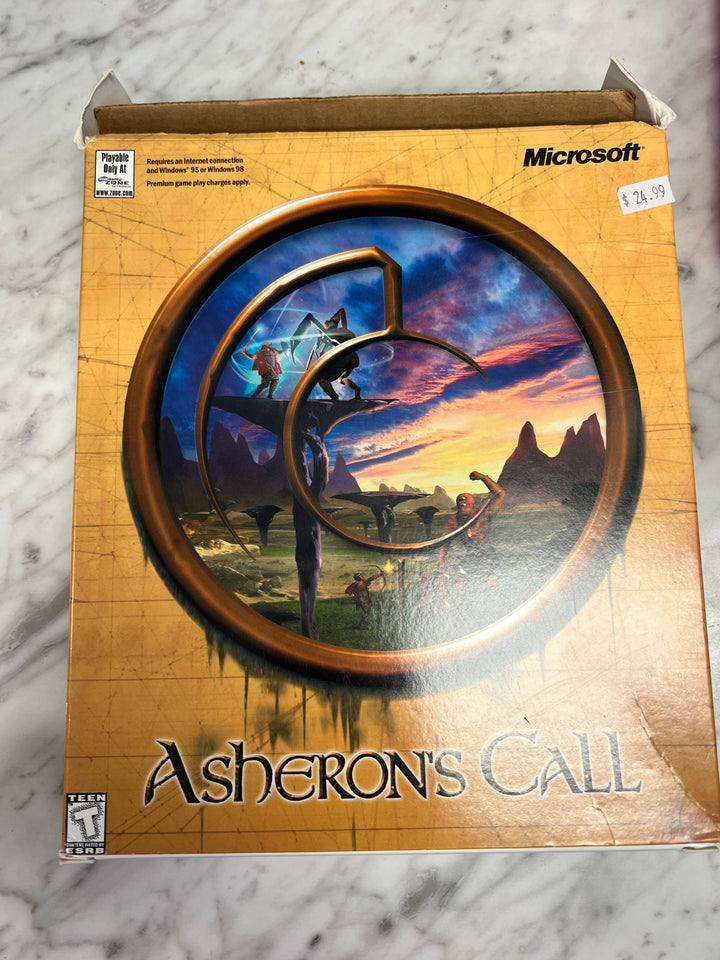 Asheron’s Call 1999 Vintage Big Box PC Game CIB Complete With Map Rare   PC73024