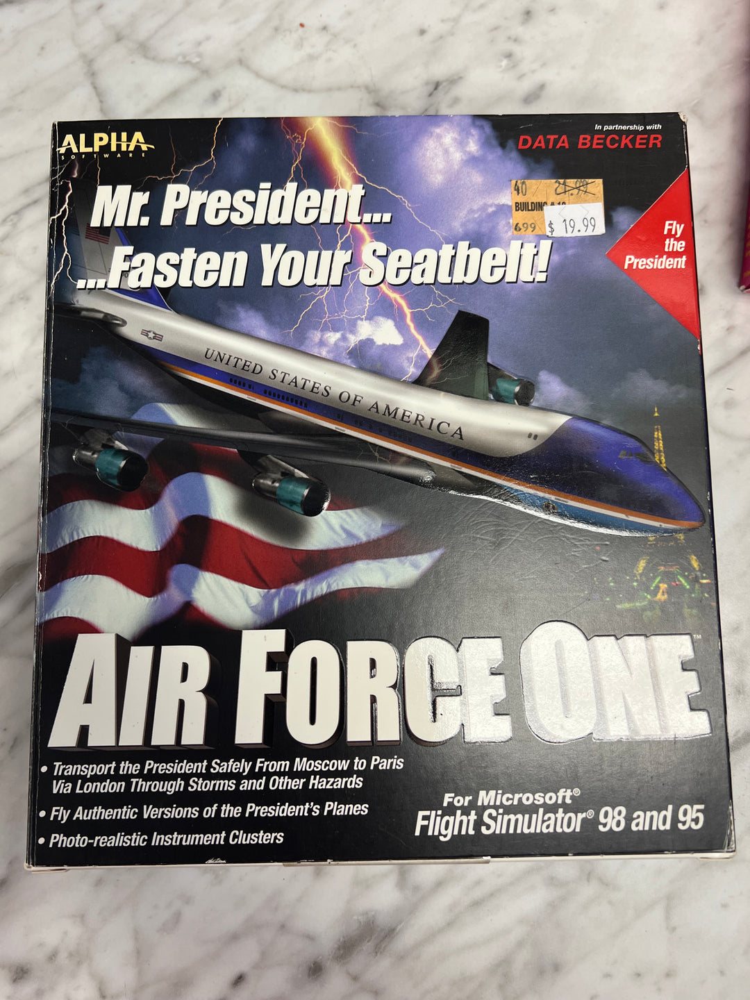 Air Force One for Microsoft Flight Simulator 98 95 (PC, 1998) BIG BOX  PC73024