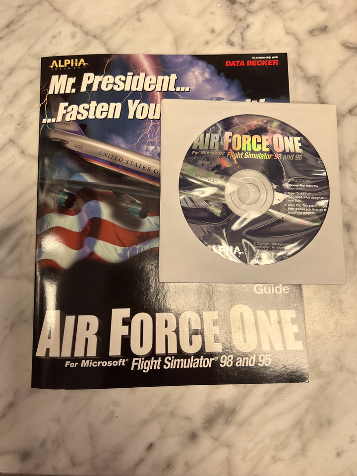 Air Force One for Microsoft Flight Simulator 98 95 (PC, 1998) BIG BOX  PC73024