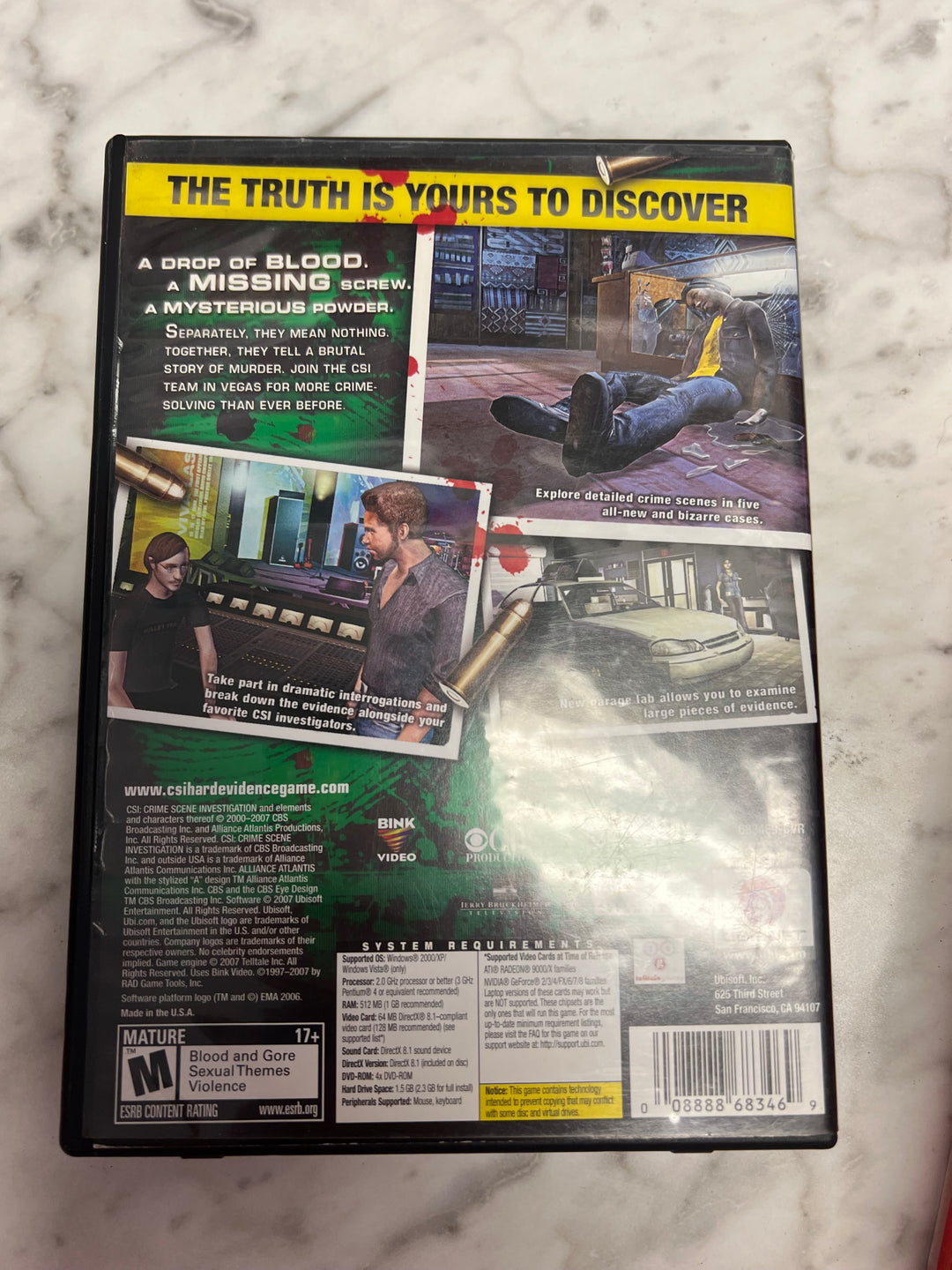 CSI Hard Evidence PC Game Windows 2000 XP Vista    PC73024