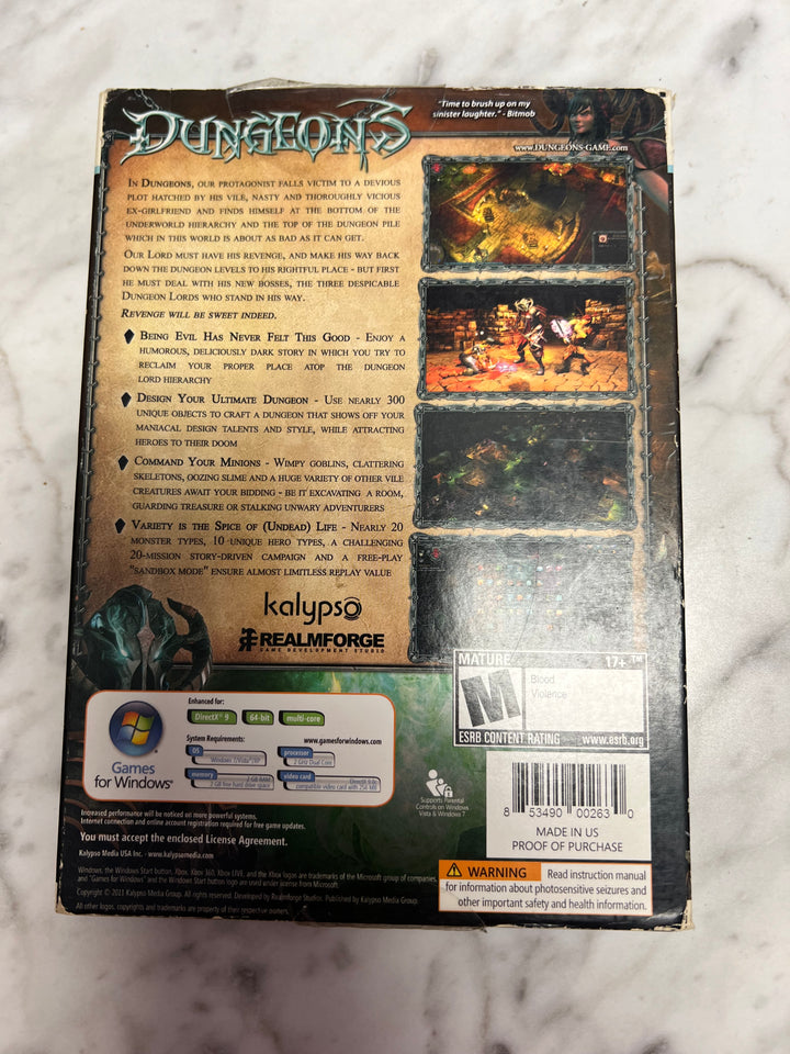 Dungeons Games For Windows PC Game Complete    PC73024