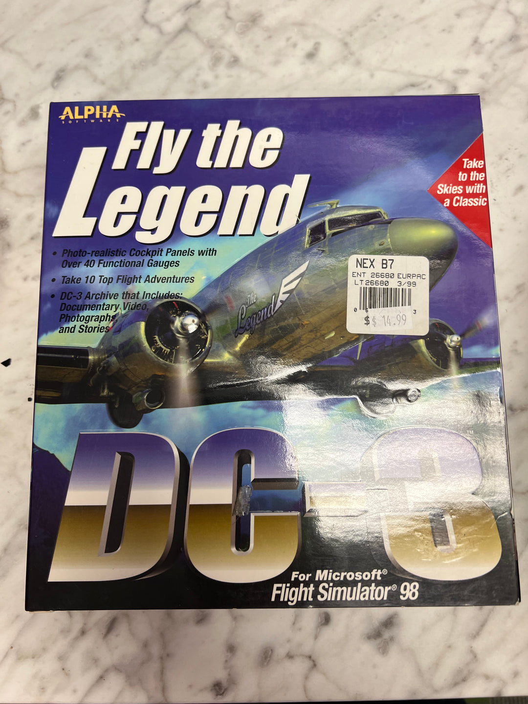 Alpha Software DC-3 Fly the Legend for Flight Simulator 98 PC CD-ROM    PC73024