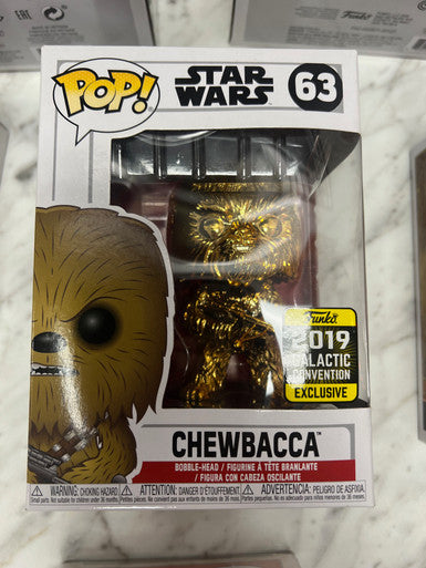 Chewbacca Gold Star Wars Funko Pop figure Galactic Convention Exclusive 63