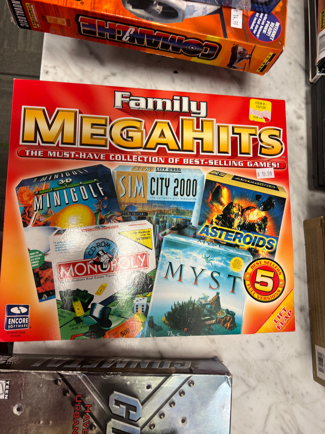 Family Mega Hits PC CD-ROM Sim City 2000 Asteroids Myst Asteroids   PC73024