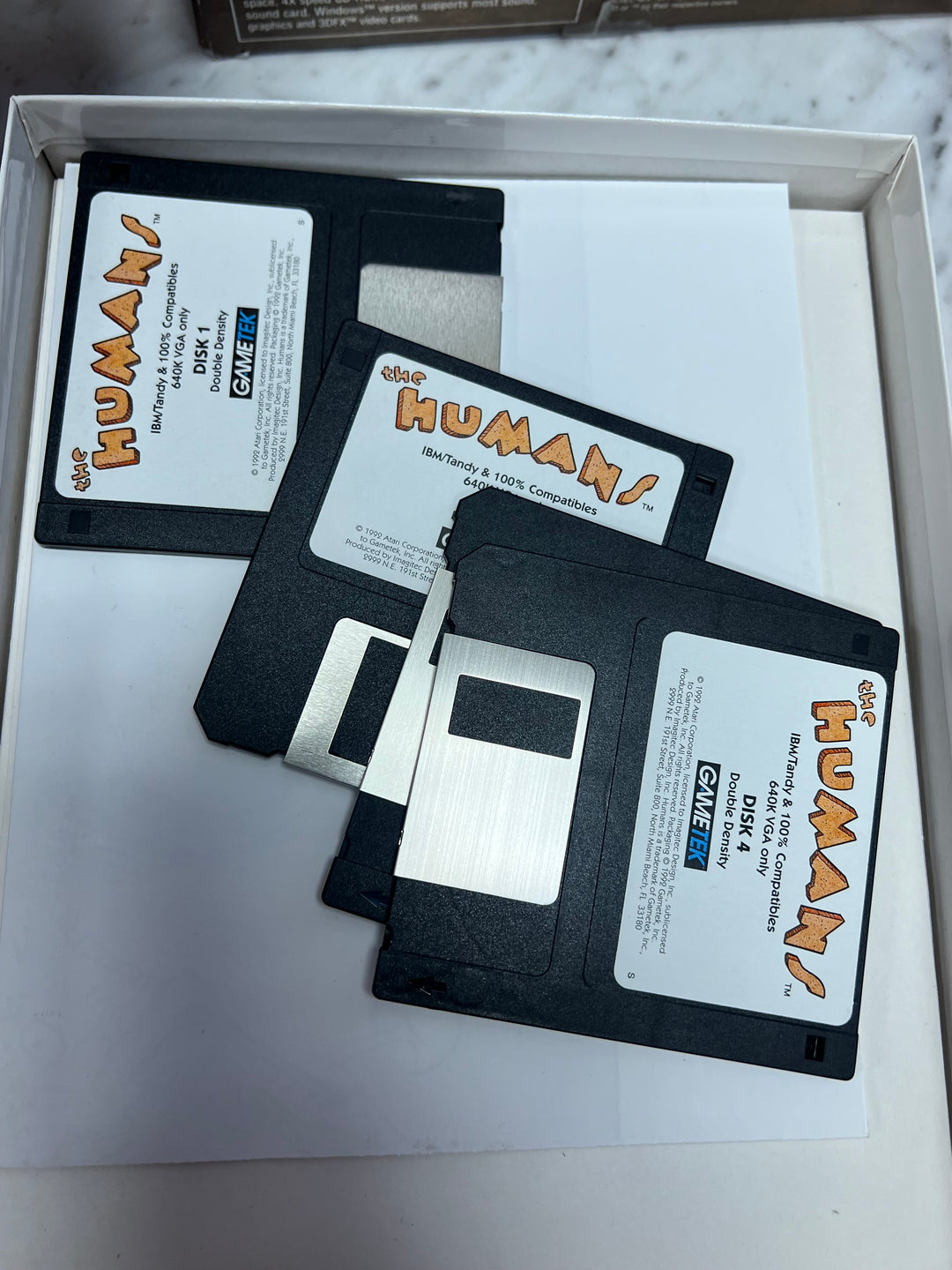 Introducing The Humans Atari PC Game Gametek Disks Vintage 1992 4 Hard Disc  PC73024