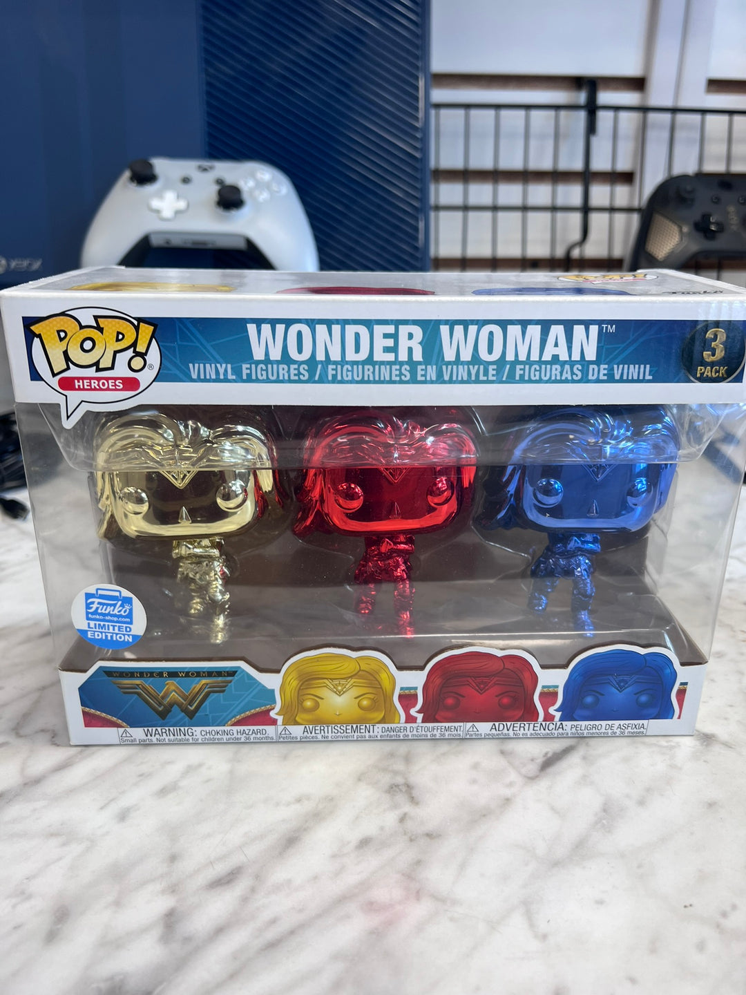 Funko Pop! Heroes Wonder Woman 3 Pack Chrome Limited Edition  FP31426