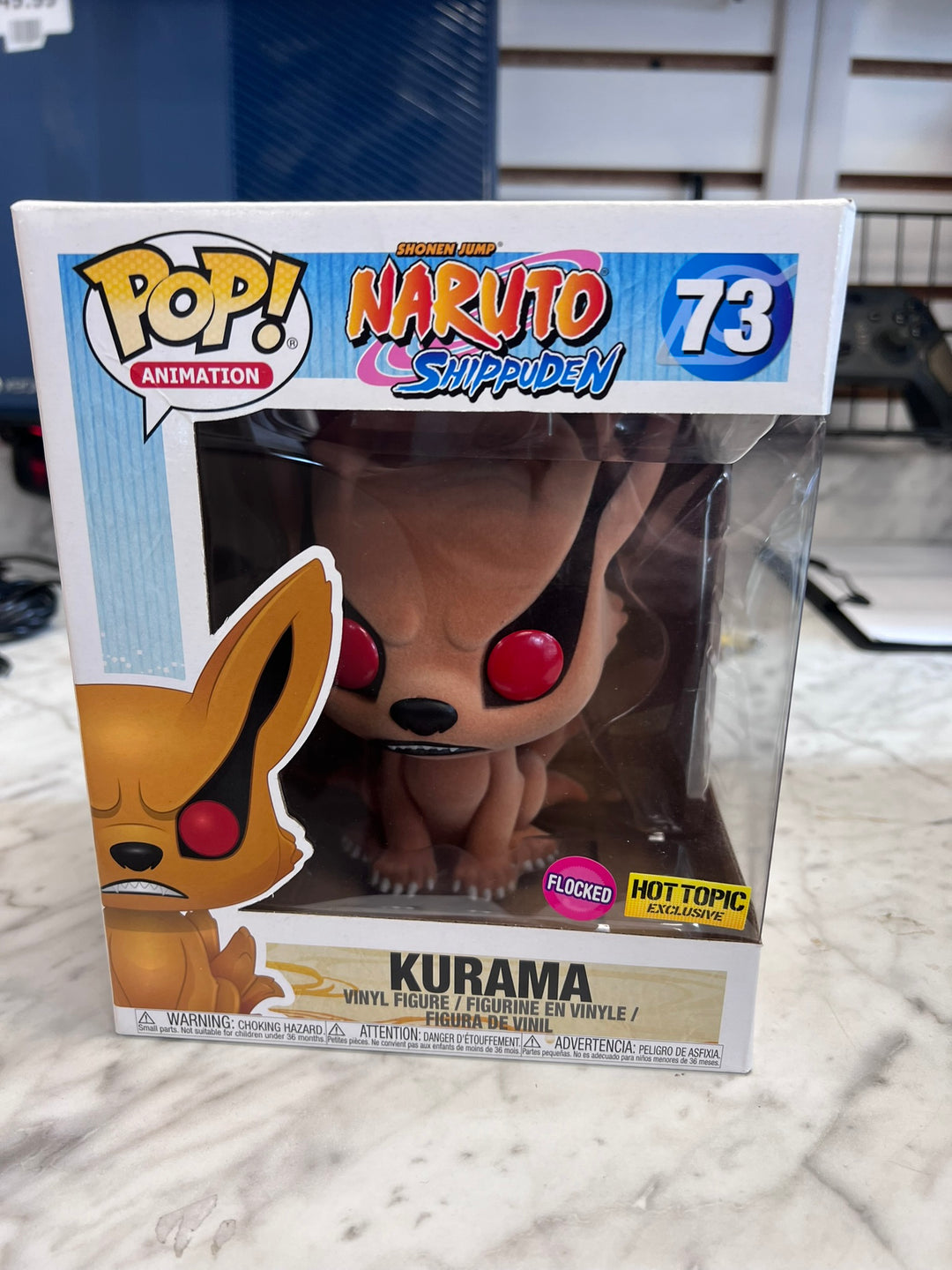 Funko Pop! Animation Kurama #73 Naruto Shippuden Flocked Tear Top of Box Hot Topic Exclusive FP31426