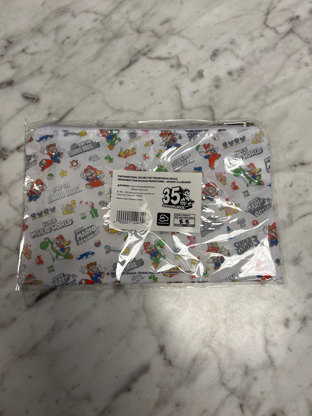 New & Sealed Super Mario Bros 35th Anniversary Zipper Pouch My Nintendo Reward P12825