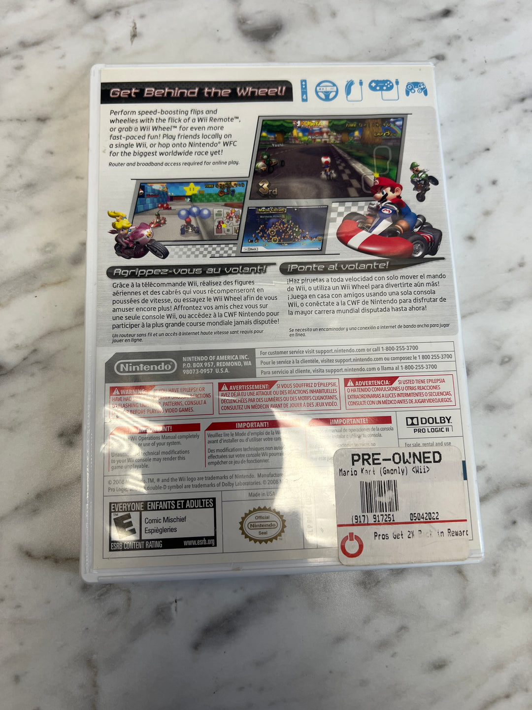 Mario Kart Wii - Case and Manual Only No Game    CMO101024