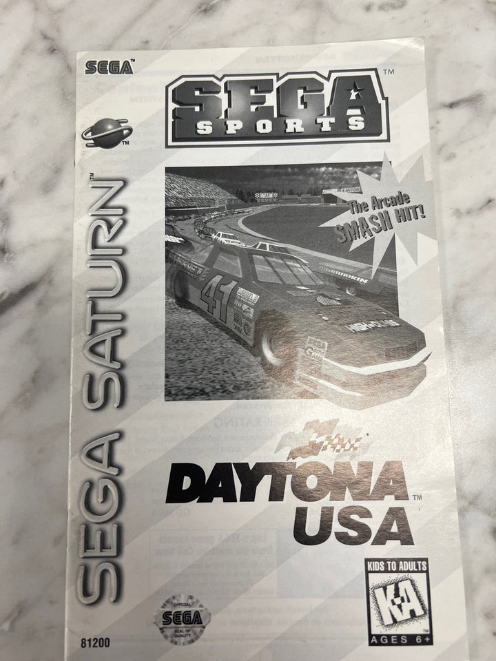 Daytona USA Sega Saturn Manual Only B&W