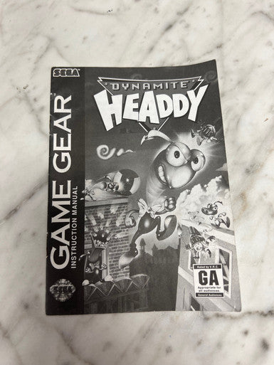 Dynamite Headdy Game Gear Manual Only
