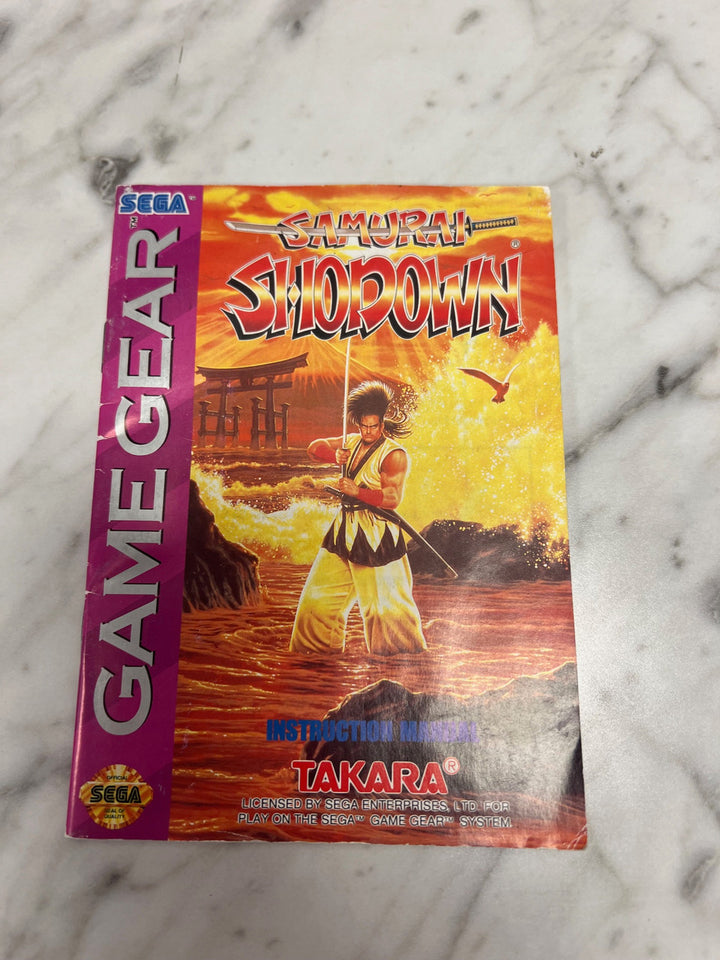 Samurai Shodown Game Gear Manual Only